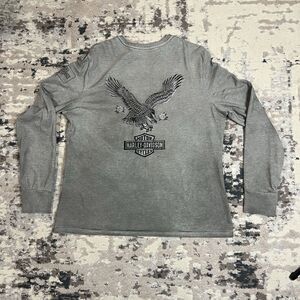 Harley Davidson Genuine Womens Sublimated Embroidery Eagle Rose Shop T SHIRT XL